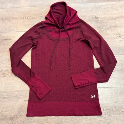 Under Armour Threadborne Fitted HeatGear Pullover Hoodie Top Funnel Neck Small S - Image 1 of 4