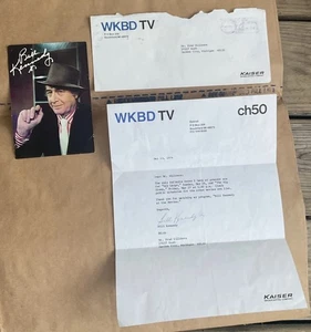 Bill Kennedy At The Movies Detroit TV Ch 50 - Postal firmada y membrete RARO - Imagen 1 de 5