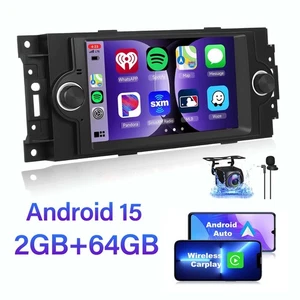 2+64G 6.2''Android15 Car Stereo Radio GPS NAVI Head Unit For Dodge Jeep Chrysler - Picture 1 of 18