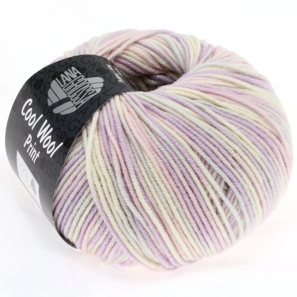 Wolle Kreativ! Lana Grossa - Cool Wool Print - Fb. 747 rosa/flieder/natur 50 g - Bild 1 von 1