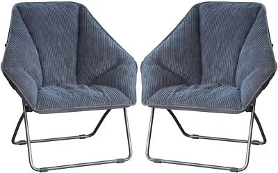 Silla de pana plegable hexagonal Zenithen Limited, gris (paquete de 2) Foto 1 de 4