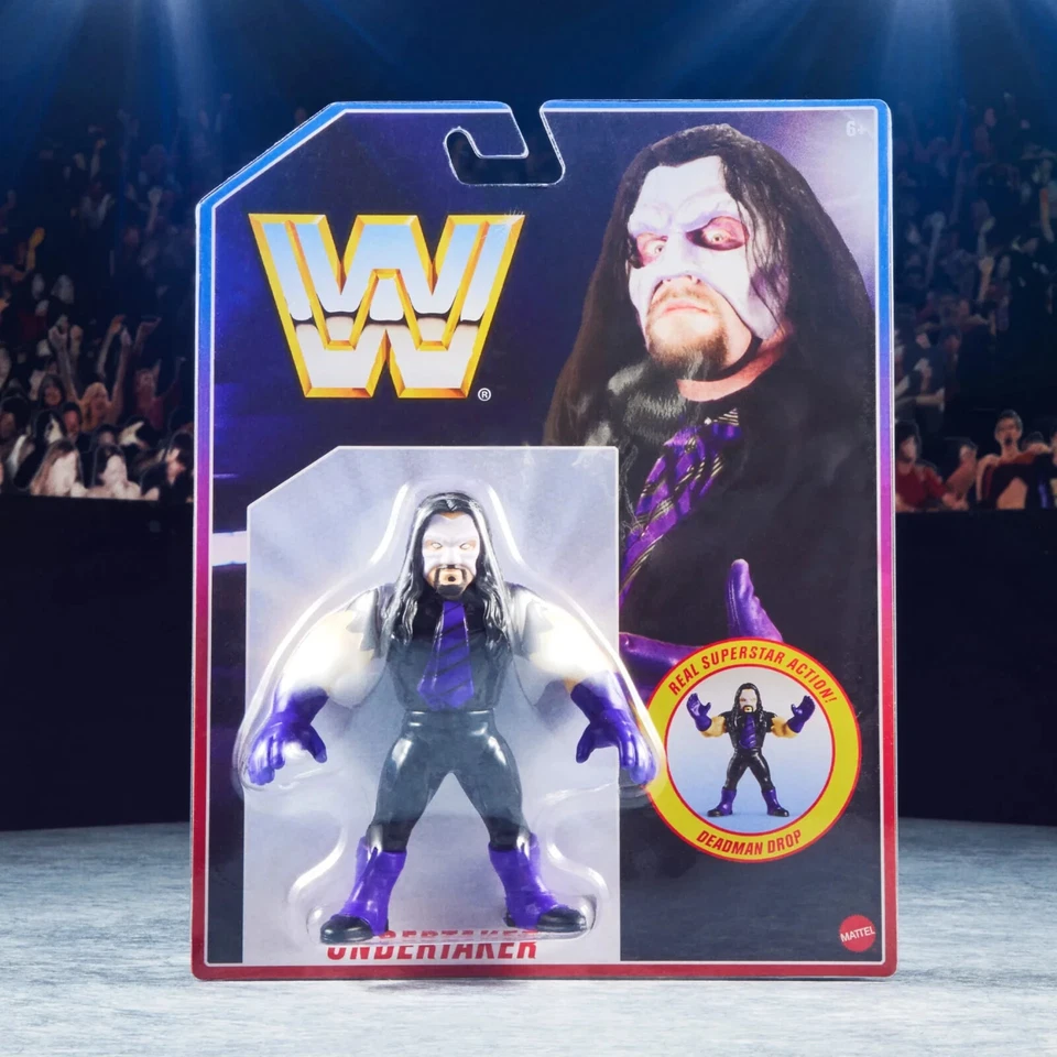 WWE WWF The Undertaker Mattel Retro Action Figure Factory Sealed Pro Wrestling - Image 1 of 1