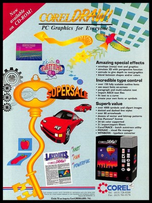 1991 Corel Draw Vintage PRINT AD PC Graphics ...