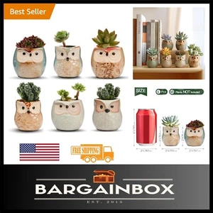 Adorable Owl Planter Pots - Set of 6 with Drainage Holes for Your Indoor Garden - Picture 1 of 10