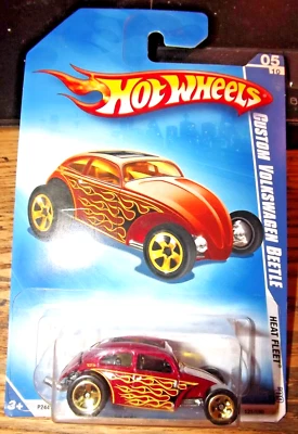 Volkswagen Beetle 2009 Hot Wheels #121 Heat Fleet 5/10 personalizado variante granate 5 velocidades Foto 1 de 4