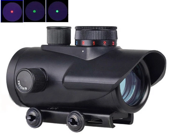 1 x 30mm Red/Green/Blue Dot Sight Rifle Scope For 11/20mm Picatinny Rail Mount - Image 1 of 4