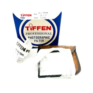 MINT NOS TIFFEN 3x3 75mm Clear Drop in Filter w/Pouch, Insert & Box - Picture 1 of 9