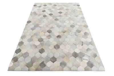 Handmade Genuine Cowhide Leather Patchwork Rug by Dynamic Rugs – 5'2" x 7'9" - Image 1 of 4