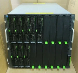 Fujitsu Primergy BX900 S2 Blade Chassis 18-Slot + 8x BX924 S4 Blades + 4x PSU - Picture 1 of 2