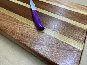 Sapele, Oak Hard Wood CHOPPING BOARD Small Butchers Block kitchen Xmas Present - Picture 1 of 6