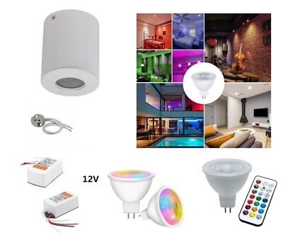 Faretto Cromoterapia a soffitto LED RGB 8W 12V + bianco impermeabile per doccia - Immagine 1 di 4