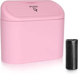 Car Trash Can with Lid, Vehicle Trash Bin Car Dustbin Garbage Organizer Holder w - Picture 1 of 12