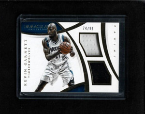 Kevin Garnett 2014-15 Immaculate DUAL MEMORABILIA Jersey #/99 T-Wolves CELTICS