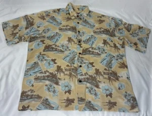 Joe Kealoha Reyn Spooner Shirt Hawaiian Floral Scenic Mens Medium Short Sleeve - Picture 1 of 18