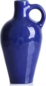 Blue Ceramic Vase, Modern Farmhouse Vase for Home Decor, Rustic Pottery Vase, De - Picture 1 of 12