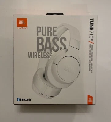 JBL TUNE 710BT Wireless PureBass Bluetooth Over-Ear Headphones White - FREE SHIP - Image 1 of 3