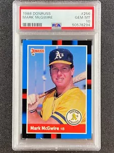 1988 Donruss #256 Mark McGwire PSA 10 Oakland Athletics St. Louis Cardinals - Bild 1 von 1
