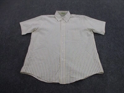 Vintage LL Bean Shirt Adult 16 L Striped Business Tailored USA Made 80s Mens - Image 1 of 4