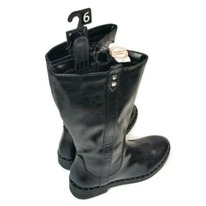 Wonder Nation Mädchen schwarz Nieten Mode Reitstiefel Größe 6 BRANDNEU Neu mit Etikett - Bild 1 von 12
