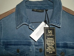 DG2 Diane Gilman Embellished Stretch Denim Jacket S NEW  WITH COLORFUL BACK - Picture 1 of 11