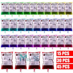 Halloween Blood Bags for Drinks Reusable Iv Pouches Scary Vampire Party Supplies - Picture 1 of 23