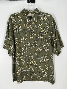 Camicia Tommy Bahama 100% seta manica corta con bottoni stampa floreale bambù media - Foto 1 di 4