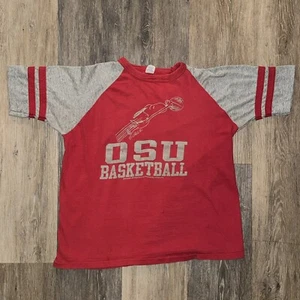 Maglia basket vintage anni 70 Ohio State University Snoopy Peanuts 85/15 misto - Foto 1 di 5