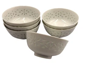 Juego de 6 cuencos pequeños vintage de porcelana translúcido grano de arroz blanco 4,75" - Imagen 1 de 7