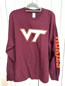 NEW Virginia Tech Hokies VT Maroon & Orange Long Sleeve T-Shirt Size XL - Picture 1 of 5