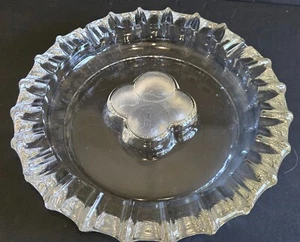 Posacenere per sigarette Fostoria moneta smerigliata cristallo vetro grande pesante vintage - Foto 1 di 9