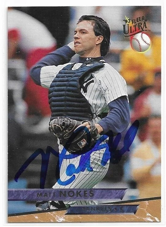 MATT NOKES Autographed Signed 1993 Fleer Ultra card #247 New York Yankees COA - Image 1 of 1