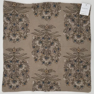 Pottery Barn Desiree Embroidered Pillow Cover ~ 20" x 20" ~ Flax Multi - Image 1 of 2