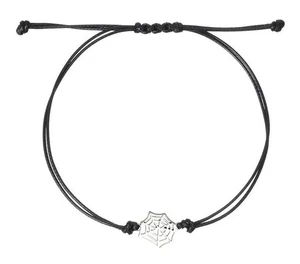 Bracciale Fatto a Mano in Corda e Lega con Ragnatela Retrò Hip-Hop - Picture 1 of 4