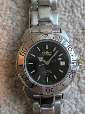 Sector No Limits ADV 4500 Swiss Made Dive Watch Two Tone Date New Batt Works - Image 1 of 4