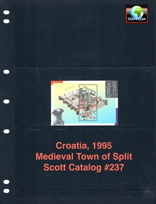 Valor Scott de $6,25 - 1995 Croacia Split s/s Citadel City CV MNH NH UMM Foto 1 de 4