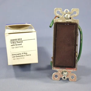 Eagle COMMERCIAL Grade Brown 4-Way Decorator Rocker Wall Light Switch 15A 6504B - Picture 1 of 6