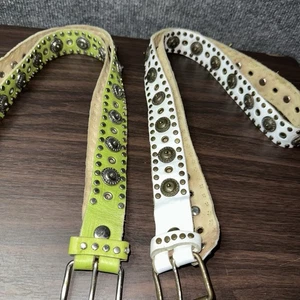 Sand Castle New York Ledergürtel Lot Nieten Schmuck verziert Vintage Y2K - Bild 1 von 11