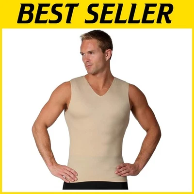 Discreet Slimming Muscle Shirt for Men - Comfortable Compression V Neck Top - Image 1 of 4