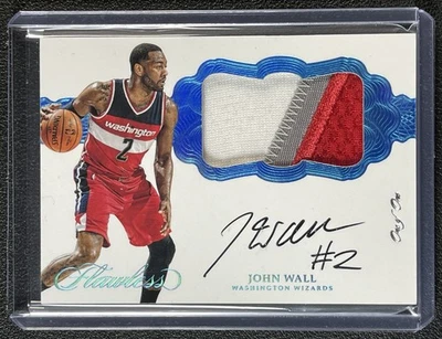 约翰·沃尔 2016 - 17 帕尼尼 FLAWLESS HORIZONTAL 比赛使用补丁 签名 PLATINUM 1/1 — 第 1/2 张图片