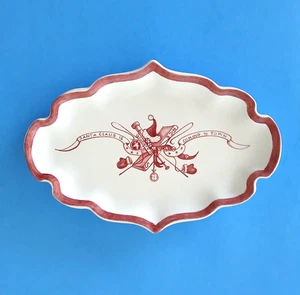 Juliska Country Estate ISIS Cerámica Cresta de Papá Noel Bandeja Plato Portugal 7.5" x 5" - Imagen 1 de 3