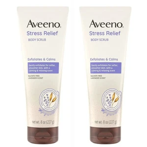 (2 PACK) Aveeno Stress Relief Body Scrub Exfoliates & Calms 8 oz. Each - Picture 1 of 2