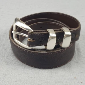 Cinturón de cuero American Bisonte para hombre 36 marrón hebilla doble guardián hecho a mano EE. UU. - Imagen 1 de 10