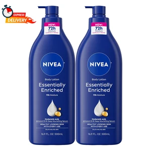 NIVEA Loción Corporal Esencialmente Enriquecida para Piel Seca, Paquete de 2, Bomba 16.9 Fl Oz - Imagen 1 de 12