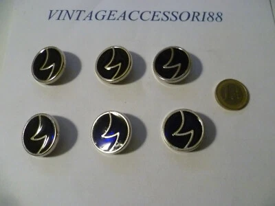 6 BOTTONI RESINA COLOR BLU ARGENTO 2,8 CM VINTAGE CAPPOTTO GIACCA SARTORIA - Immagine 1 di 4
