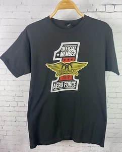 Aerosmith T-Shirt Medium Men's Black Aero Force One Fan Club Short Sleeve (A50) - Picture 1 of 7