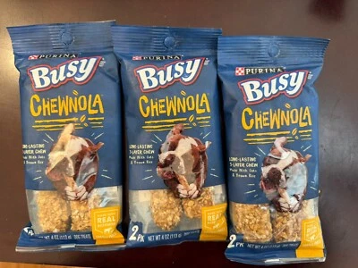 Golosinas para perros Purina Busy Chewnola cuero de res masticable de 3 capas de larga duración 4 oz lote de 3 Foto 1 de 4