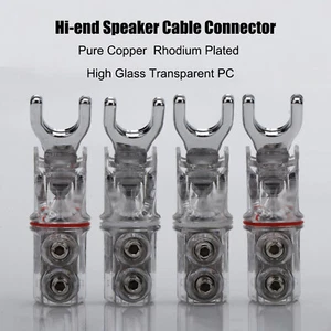 4pcs Y Spade Steckverbinder Rhodium Plated Y Lautsprecher Stecker Audio Stecker - Picture 1 of 9