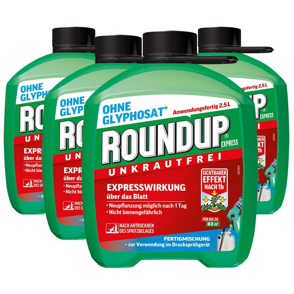 Roundup Express Unkrautfrei Unkrautvernichter Fertigmischung, 4 x 2,5 Liter - Bild 1 von 4