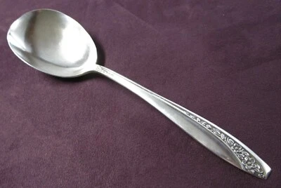 Cuchara para servir bayas Starlight 1953 mediados de siglo moderna plateada sin monograma Foto 1 de 3