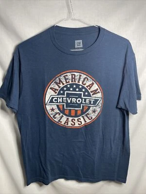 雪佛兰衬衫男式大号蓝色雪佛兰通用汽车美国经典 — 第 1/4 张图片